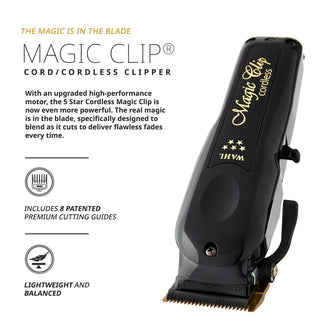 Wahl Black Wireless Magic Clip Trimmer - For Unisex Adults, Grooming Enthusiasts & Professionals