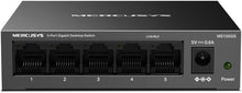 MERCUSYS MS105GS 5-Port Gigabit Network Switch – Metal Case, Ethernet Splitter, Desktop/Wall Mount, Silent Operation, Power Saving, Plug & Play