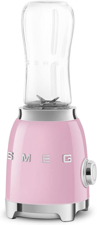 Smeg Retro 50’s Style Personal Blender - 300W, 2 Speed, 2 Bottles-To-Go, 600ml - Pink