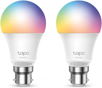 Tapo Smart Bulb B22 (2-Pack) – Multicolour, 60W Energy-Saving, Works with Alexa & Google Home, No Hub Required (Tapo L530B) [Energy Class F]