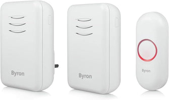 Buy Byron,Byron Wireless Doorbell Set Twin Pack - Portable & Plug-In, 150m Range, 16 Melodies, White - Gadcet UK | UK | London | Scotland | Wales| Near Me | Cheap | Pay In 3 | Electronics