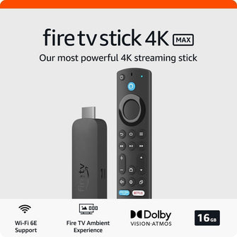 Amazon Fire TV Stick 4K Max (Latest Generation), Wi-Fi 6E Support, Ambient Experience