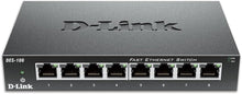 D-Link DES-108/B 8-Port Fast Ethernet Unmanaged Desktop Switch - 10/100 Mbit/s, Metal - UK Version