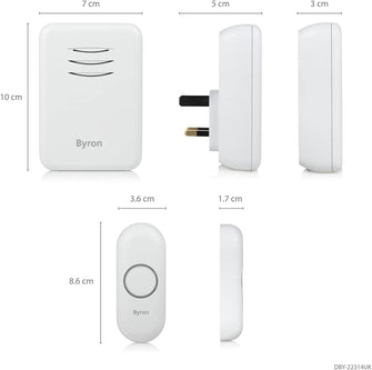 Buy Byron,Byron Wireless Doorbell Set Twin Pack - Portable & Plug-In, 150m Range, 16 Melodies, White - Gadcet UK | UK | London | Scotland | Wales| Near Me | Cheap | Pay In 3 | Electronics