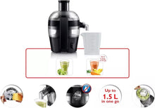 Philips Viva Collection Compact Juicer - 1.5L, 500W, Quick Clean Technology, Drip Stop, Dishwasher Safe Parts, See-through Pulp Container, Direct Serve, Black (HR1832/01)