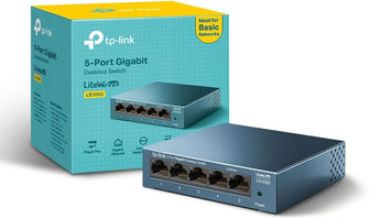 TP-Link LS105G 5-Port Gigabit Network Switch – Metal Case, Energy-Saving, Plug & Play, QoS Support, Silent Operation, Desktop/Wall Mount