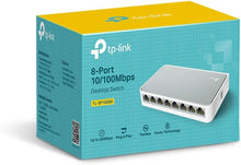 TP-Link TL-SF1008D 8-Port 10/100 Mbps Ethernet Switch – Plug & Play, No Configuration Needed, Desktop Hub & Splitter