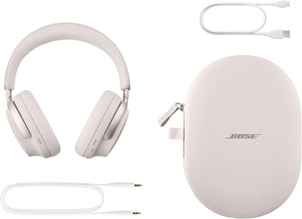 Bose QuietComfort Ultra Wireless Noise Cancelling Headphones with Mic, Spatial Audio, 24-Hour Battery - White Smoke