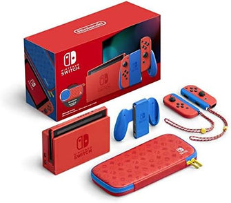 Nintendo Switch Console – 32GB with Mario Red Joy-Con, Case, Grip & Straps
