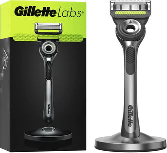 Gillette Labs Men's Razor with Exfoliating Bar - 1 Blade Refill & Premium Magnetic Stand - 1