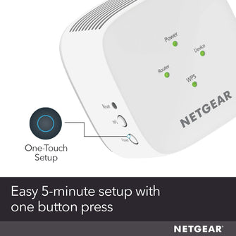 NETGEAR EX6110 WiFi Range Extender Booster – 1.2 Gbps, Compact Design, Ethernet Port, Easy Setup, White