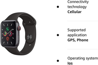 Buy Apple,Apple Watch Series 5 (GPS + Cellular, 44mm) - Space Grey Aluminium Case with Black Sport Band - Gadcet UK | UK | London | Scotland | Wales| Near Me | Cheap | Pay In 3 | Watches