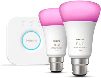 Buy Philips,Philips Hue Smart LED Colour B22 Bulbs & Bridge Starter Kit - Gadcet UK | UK | London | Scotland | Wales| Ireland | Near Me | Cheap | Pay In 3 | Home & Garden