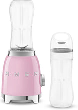 Smeg Retro 50’s Style Personal Blender - 300W, 2 Speed, 2 Bottles-To-Go, 600ml - Pink