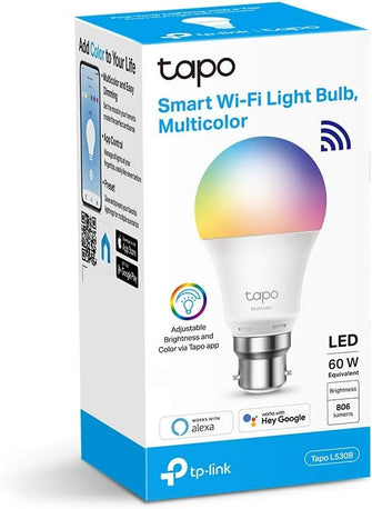 Tapo L535B Matter Smart Bulb B22 – 8.6W, 1055 lm, Dimmable & Tunable, Energy Monitoring, Works with Apple HomeKit, Alexa & Google