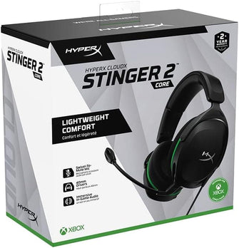 HyperX CloudX Stinger 2 Core - Gaming Headset for Xbox, Lightweight over-ear headsets with mic, Swivel-to-mute function, 40mm drivers