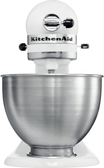 KitchenAid K45 Classic Stand Mixer, 4.3L, 275W, 10 Speeds, Includes Whisk, Beater, Dough Hook, White (5K45SSBWH)