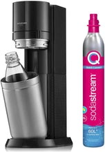 SodaStream Duo Sparkling Water Maker - 2x 1L Bottles, BPA-Free, Glass Carafe, CO2 Gas Bottle, Retro Drinks Maker for Home Carbonated Water - Black