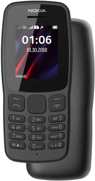nokia,Nokia 106 4GB Dual Sim 2018 Dark Grey With LED Torch - FM Radio - Unlocked - Gadcet.com