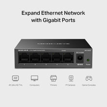 MERCUSYS MS105GS 5-Port Gigabit Network Switch – Metal Case, Ethernet Splitter, Desktop/Wall Mount, Silent Operation, Power Saving, Plug & Play