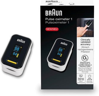 Braun Pulse Oximeter 1 – Accurate Blood Oxygen Finger Monitor, Clinically Validated, Easy-to-Use, Ideal for COPD, Pneumonia & Sleep Apnea – YK-81CEU