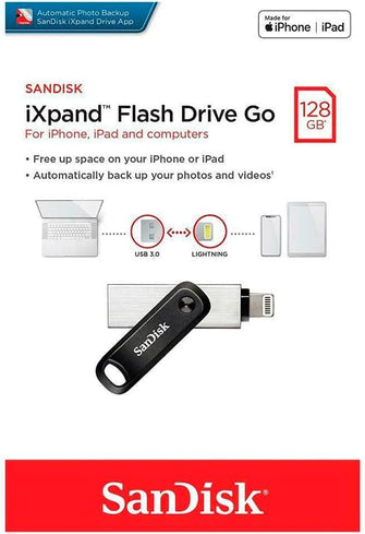 Buy SanDisk,SanDisk 128GB iXpand Go Flash Drive - Dual Lightning/USB 3.0 for iPhone, iPad, PC, Mac - Gadcet UK | UK | London | Scotland | Wales| Near Me | Cheap | Pay In 3 | USB Flash Drives