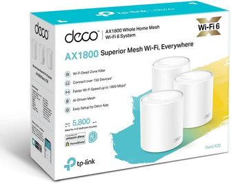Buy TP-Link,TP-Link Deco X20 AX1800 Whole Home Mesh Wi-Fi 6 System, AI-Driven Mesh, Up to 5,800 Sq ft Coverage, 1 GHz Quad-Core CPU, Compatible with Amazon Alexa, With TP-Link HomeShield's kit, Pack of 3, White - Gadcet UK | UK | London | Scotland | Wales| Ireland | Near Me | Cheap | Pay In 3 | Network Cards & Adapters