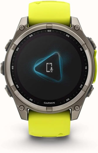 Garmin Fenix 8 47mm Solar Sapphire Titanium - AmpYellow/Graphite Silicone Band