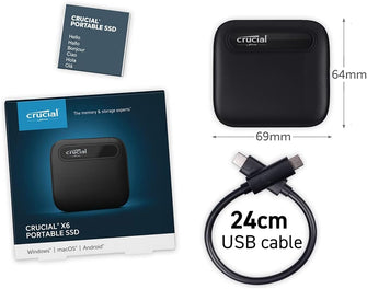 Buy Crucial,X6 500GB Portable SSD - Up to 540MB/s - PC and Mac - USB 3.2 USB-C External Solid State Drive - CT500X6SSD9 - Gadcet UK | UK | London | Scotland | Wales| Ireland | Near Me | Cheap | Pay In 3 | Hard Drives