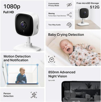 Tapo Mini Smart Security Camera (TC60) – Indoor CCTV with Alexa &amp; Google Home Compatibility