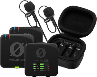 RØDE Wireless PRO Compact Wireless Microphone System with Timecode, 32-Bit Float Recording, 2 Lavalier Mics, Smart Charge Case