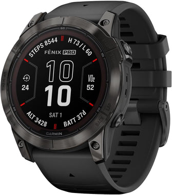 Garmin Fenix 7X Pro Solar Smartwatch - Charcoal Grey, 37 Days Battery Life, LED Flashlight, Advanced Training Metrics, Health & Wellness Monitoring