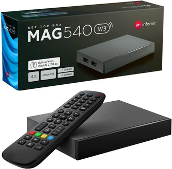 MAG 540w3 Original Linux 4K IPTV Set Top Box – Built-In Dual WiFi 5G Black