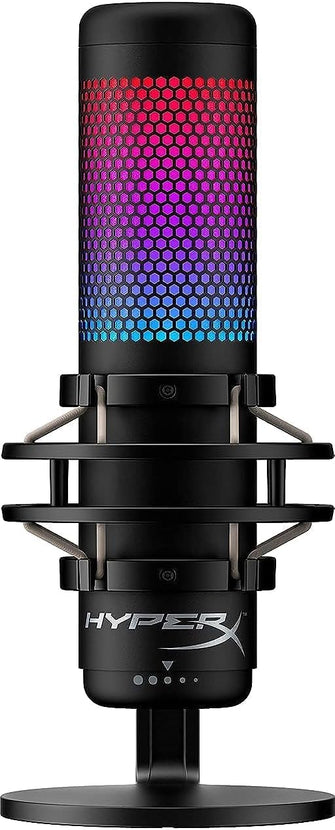 HyperX QuadCast S – RGB USB Condenser Microphone for PC, PS4 and Mac, Anti-Vibration Shock Mount, Pop Filter, Gaming, Streaming, Podcasts, Twitch, YouTube, Discord, Black - 1