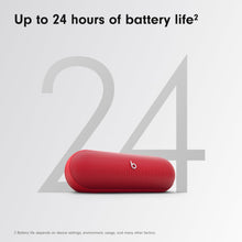 Beats Pill – Wireless Bluetooth Speaker & Portable Charger, 24H Battery, IP67 Water Resistant, USB-C, Built-in Mic – Statement Red