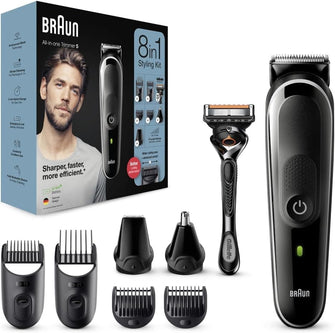 Buy Braun,Braun 8-In-1 All-In-One Series 5, Male Grooming Kit With Beard Trimmer, Hair Clippers, Ear & Nose Trimmer & Gillette Razor, 6 Attachments, Gifts For Men, UK 2 Pin Plug, MGK5260, Black/Grey - Gadcet UK | UK | London | Scotland | Wales| Near Me | Cheap | Pay In 3 | Shaver & Trimmer