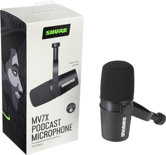 Buy Shure,Shure MV7X XLR Podcast Microphone - Pro Quality Dynamic Mic for Podcasting & Vocal Recording, Voice-Isolating Technology, All Metal Construction, Mic Stand Compatible, Optimized Frequency - Black - Gadcet UK | UK | London | Scotland | Wales| Near Me | Cheap | Pay In 3 | Microphones