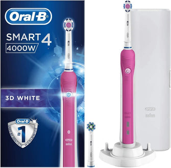 Oral-B Smart 4 4000 3D White Electric Toothbrush Rechargeable - Pink - 1