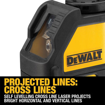 DEWALT DW088CG-XJ 2-Way Self-Levelling Cross Line Green Beam Laser with Carry Case