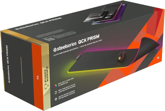 Buy SteelSeries,SteelSeries QcK Prism Cloth Gaming Mouse Pad - 2-zone RGB Illumination - Real-time Event Lighting - Optimized For Gaming Sensors - Size XL (900 x 300 x 2mm) - Black + RGB - Gadcet UK | UK | London | Scotland | Wales| Near Me | Cheap | Pay In 3 | Mouse Pads