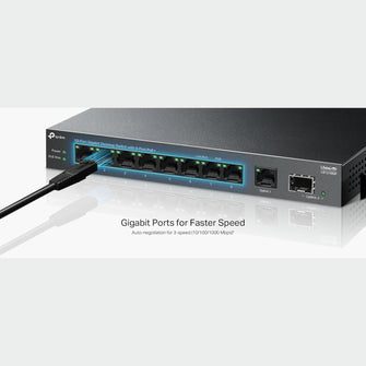 TP-Link 10-Port Gigabit Desktop Switch with 8 PoE+ Ports, 61W Budget, 250m PoE Transmission, Fanless Metal Case, Plug and Play