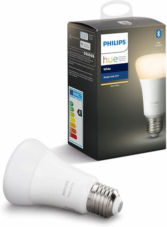 Philips Hue White LED Smart Light Bulb – E27 Edison Screw, 60W Equivalent, Bluetooth, Works with Alexa, Google Assistant & Apple HomeKit, 1 Pack [Energy Class F]