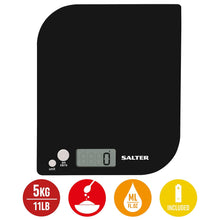 Salter Leaf Digital Kitchen Scale – 5kg Capacity, Tare Function, Liquid Measurement, Slim & Precise – Black