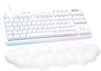 Logitech G G713 Wired Mechanical Gaming Keyboard - LIGHTSYNC RGB, Tactile Switches (GX Brown), Palm Rest, PC & Mac Compatible - White Mist