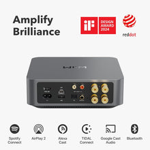 WiiM Amp Multiroom Streaming Amplifier - Compatible with AirPlay, Google Cast, Alexa, HDMI, Voice Control, Stream from Spotify, Amazon Music, Tidal & More - Space Gray