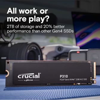 Crucial P310 1TB NVMe PCIe Gen4 M.2 2280 Internal Gaming SSD – Up to 7,100MB/s, Laptop & Desktop Compatible – CT1000P310SSD801