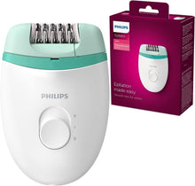 Philips Satinelle Essential Epilator, Corded, Compact Hair Removal, BRE224/00 White & Green