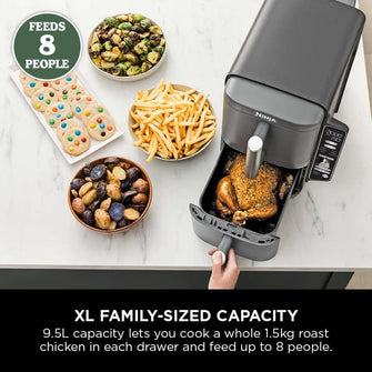 Buy Ninja,Ninja Double Stack XL Air Fryer, Vertical Dual Drawer Airfryer with 4 cooking levels, 2 Drawers and 2 Racks, Space Saving Design, 9.5L Capacity, 6 Cooking Functions, 8 Portions, Grey SL400UK - Gadcet UK | UK | London | Scotland | Wales| Near Me | Cheap | Pay In 3 | Small Kitchen Appliances