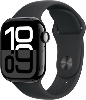 Apple Watch Series 10 GPS 42 mm Smartwatch with Jet Black Aluminium Case with Black Sport Band