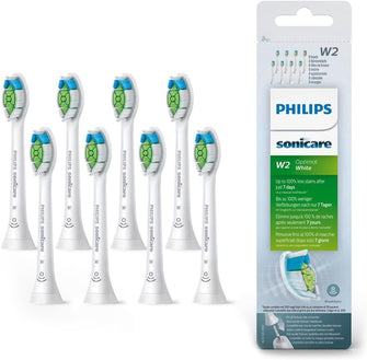 Philips Sonicare Original W2 Optimal White Standard Sonic Toothbrush Heads - 8 Pack in White (Model HX6068/12)